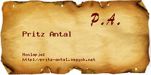 Pritz Antal névjegykártya